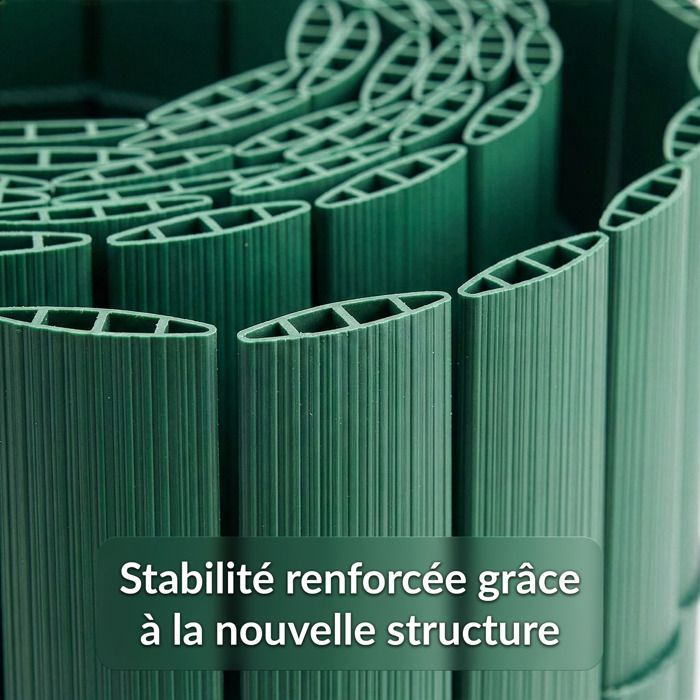 Double-sided PVC reed screening, Green, 150 x 500 cm