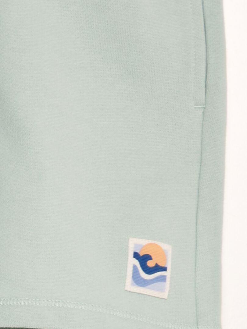 Bermudashorts van French terry in surfstijl - WIT
