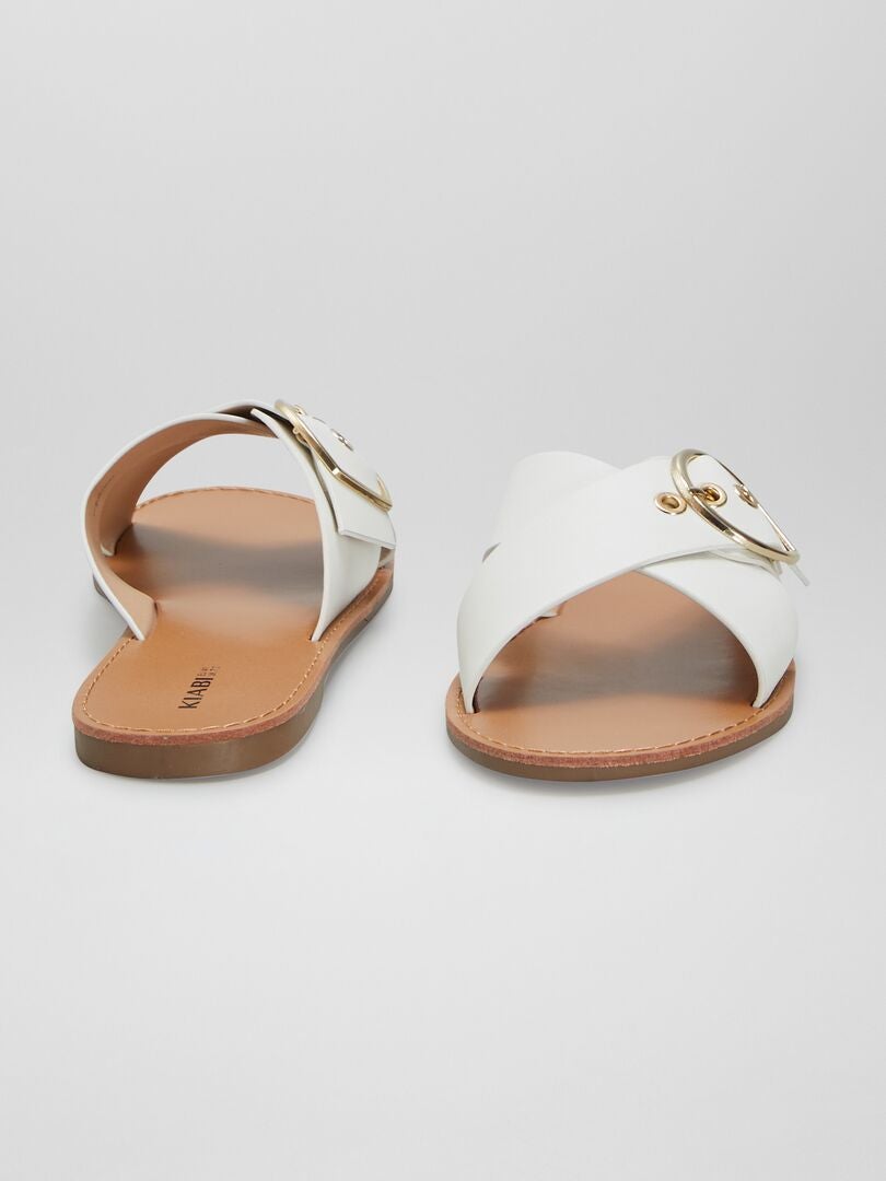 Sandalen met gespdetails - WIT