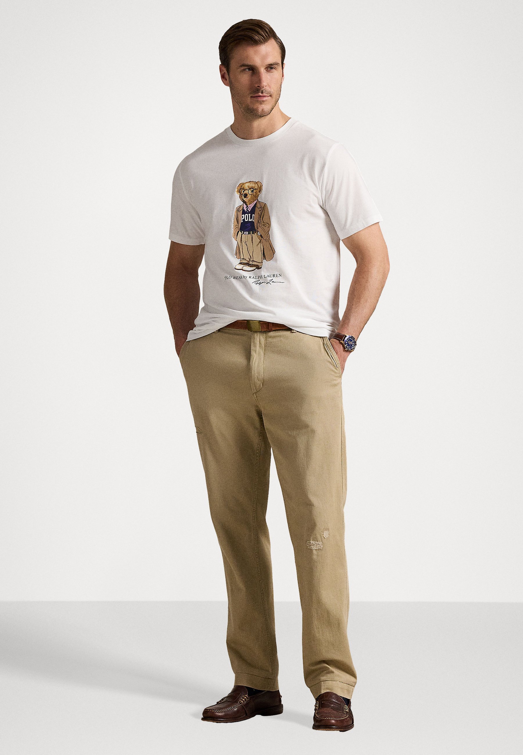T-shirt Polo Ralph Lauren Big & Tall POLO BEAR JERSEY - T-shirt stampata - bianca