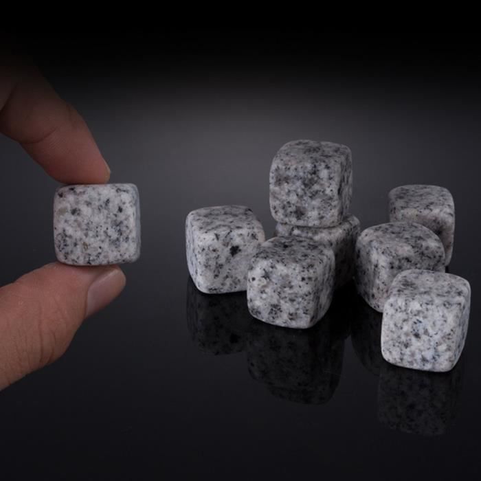 Whiskey Stones - Granite - Set of 9 - Reusable - Drink Coolers - Non-diluting