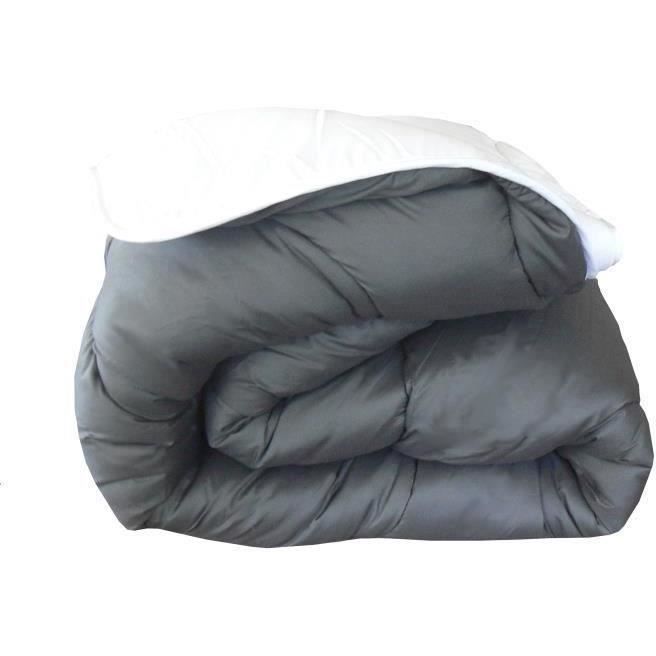 Piumino caldo bicolore ABEIL - 140 x 200 cm - Bianco e grigio