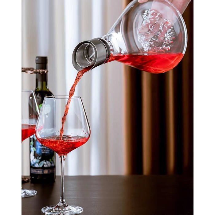 Carafe à Vin Rouge - Carafe à Décanter Iceberg - Cadeau de Vin Rouge - avec Filtre Aérateur - 1500ml