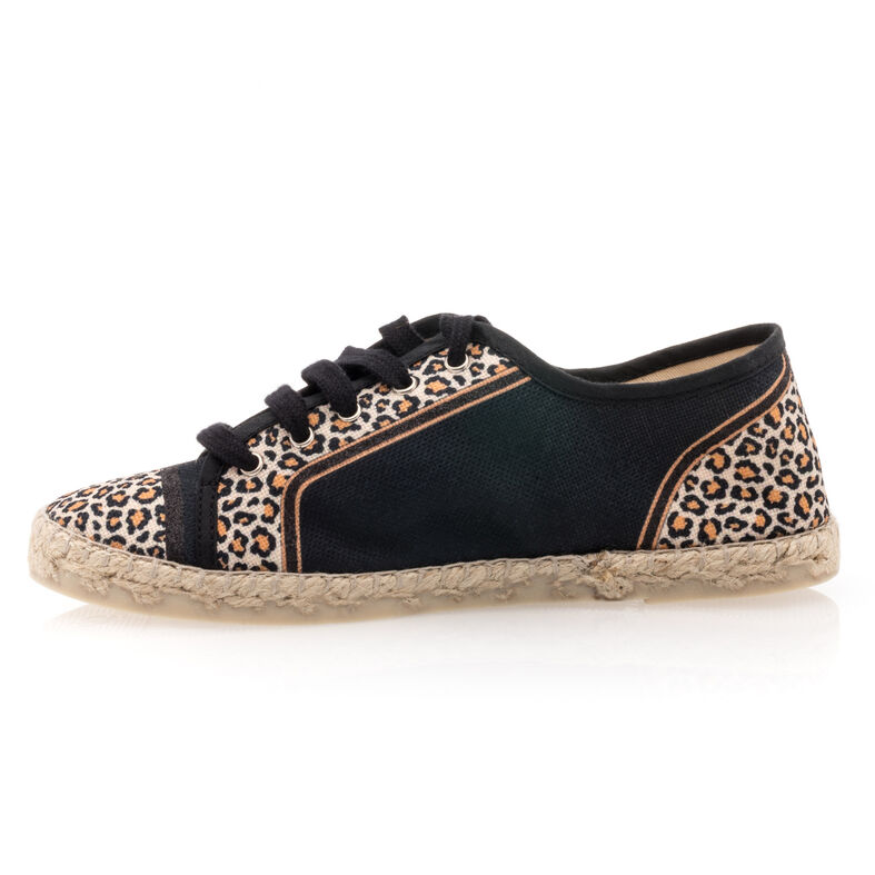 Svarte espadriller med tausåler til dame