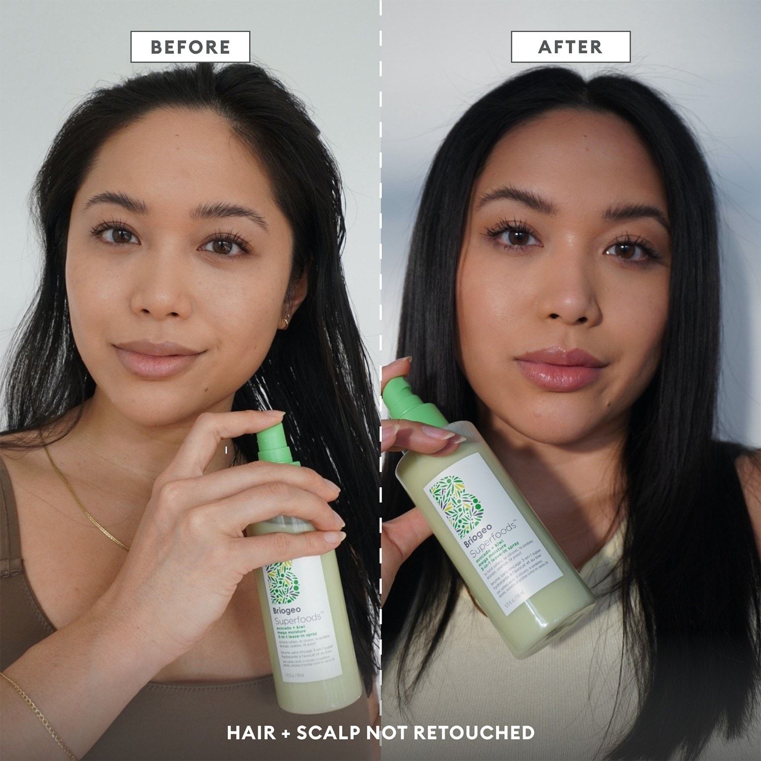 Briogeo nenoskalojamais kondicionieris Superfoods™ avokado + kivi Mega Moisture 3-in-1 nenoskalojamais sprejs - 170 ml