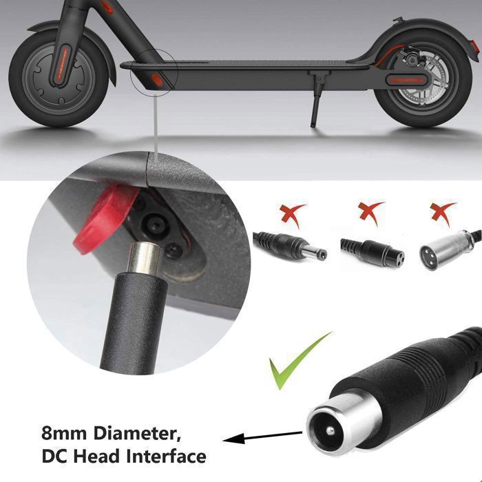 Chargeur Trottinette électrique Xiaomi M365/Essential/1S/Pro/Pro2 Chargeur Rapide 42V 2A Adaptateur Xiaomi Ninebot Segway