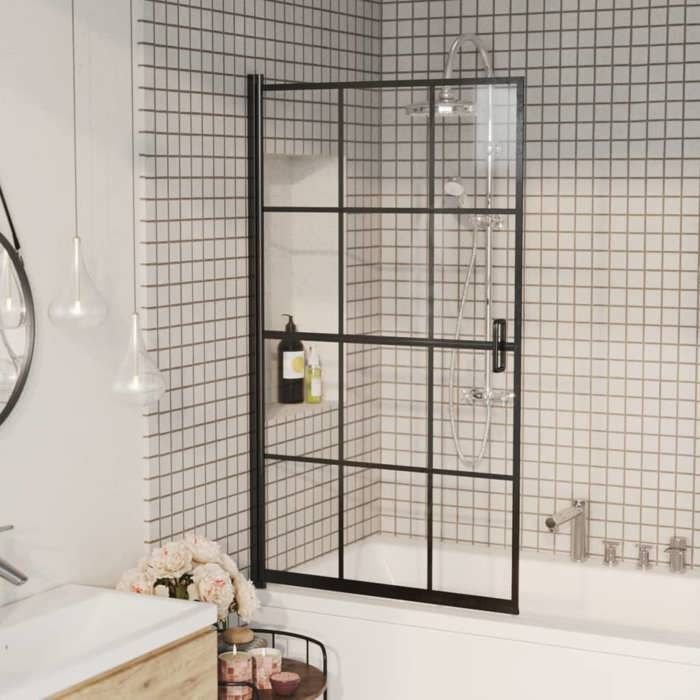 NUEVO* Mampara de ducha - UU - Cabina de ducha - ESG 80x140 cm Negro CHY850296