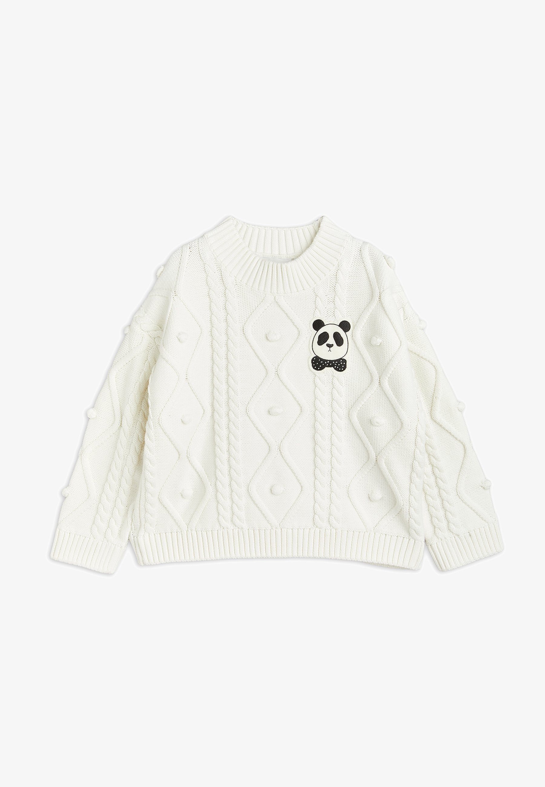Mini Rodini PANDA TEXTURE UNISEX - Maglione - bianco sporco