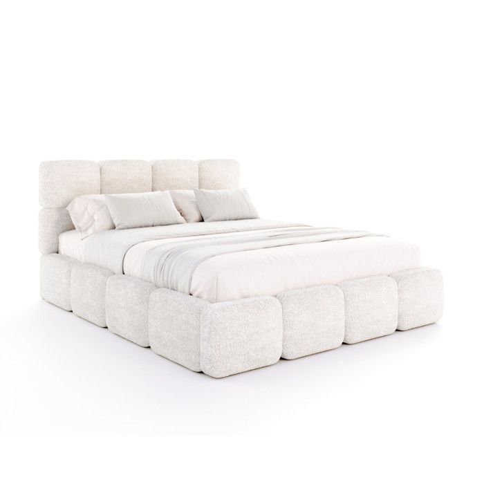 Delicato 140 x 190 cm Stauraumbett mit hochklappbarem Lattenrost, Weiß
