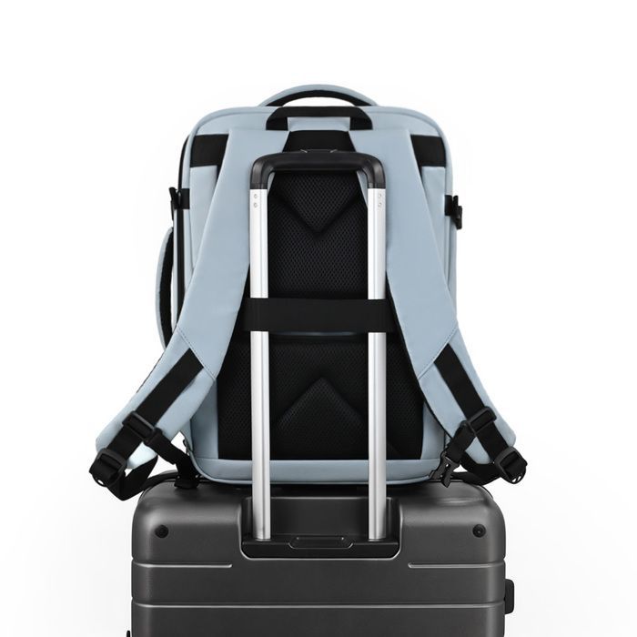 Bolsa de viaje con compresión al vacío - 47 × 33 × 20 cm - Mochila multibolsillos - Impermeable - 35 L - Equipaje de cabina - Azul