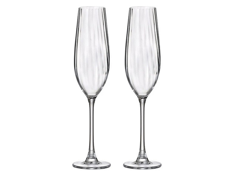 Komplet 2 kieliszków do szampana 260 ml Columba Optic Crystal Bohemia
