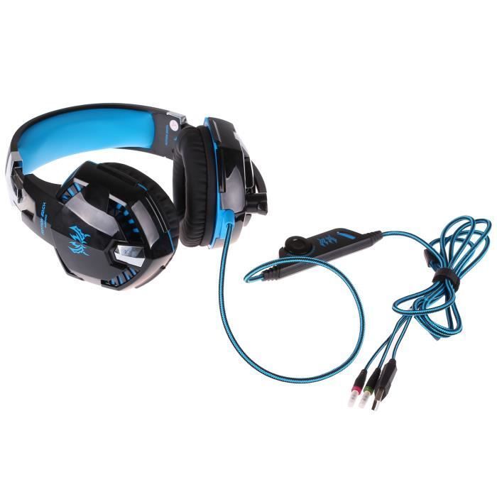 Auriculares estéreo para juegos EACH G2000 con micrófono para PC - Alta calidad