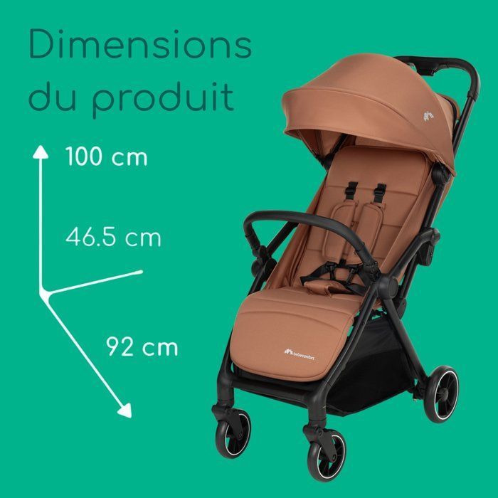 BEBECONFORT Sunlite, passeggino ultracompatto, comodo e leggero, dalla nascita fino a 4 anni, da 0 a 22 kg, color rame minerale.