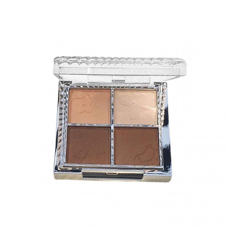 Paleta de Sombras com 4 Cores Brilhantes e Matte, Sombra Glitter, Pigmentos de Longa Duração, Maquiagem para Olhos, Cosméticos