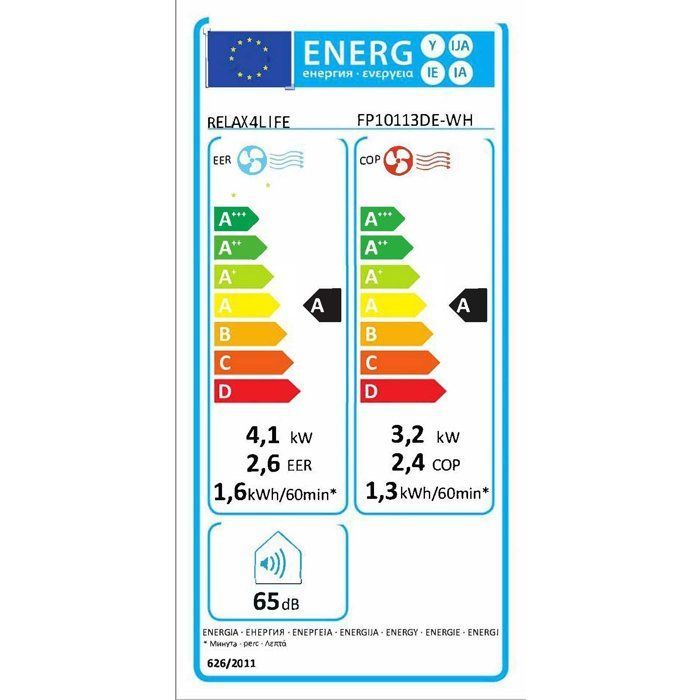 RELAX4LIFE 14000 BTU Stille Draagbare Airconditioner - Slimme App-bediening - Luchtkoeler voor 40m² - Energieklasse A