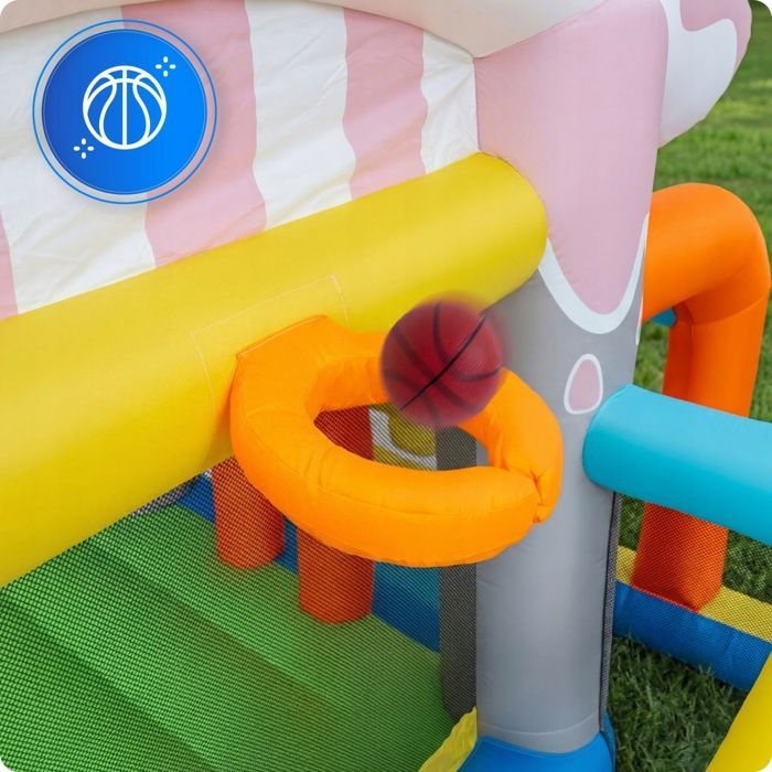Castillo hinchable de jardín KINDI para niños, zona de juegos hinchable con tobogán acuático.