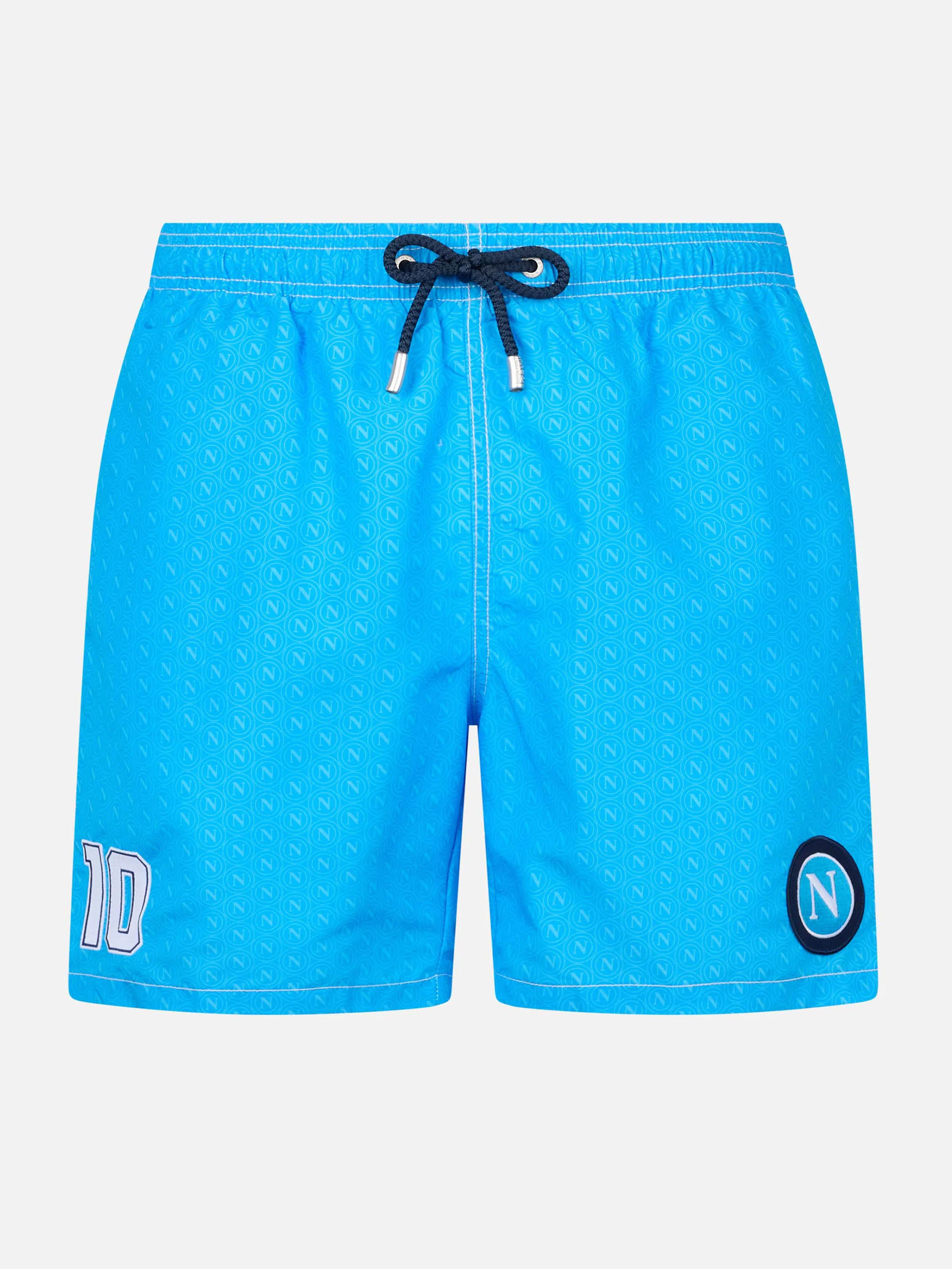 Gustavia Mid-Length Zwemshorts | Napels Print | Peach Touch Stof | AI-Ontwerp | MC2 Saint Barth | SSC NAPOLI SPECIAL EDITION