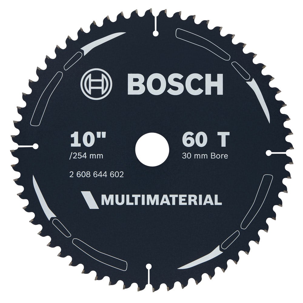 Disco de corte BOSCH TCT de 254 mm com 60 dentes para corte multiuso – MULTIMATERIAL