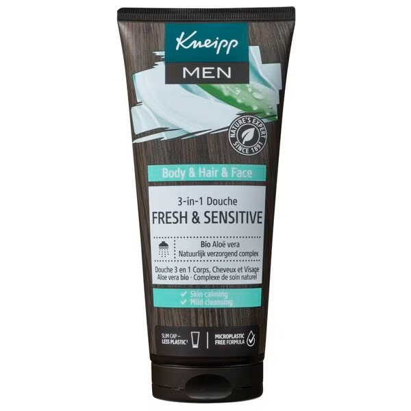 Kneipp Men 3-u-1 gel za tuširanje za osvježavajuću i osjetljivu kožu 200 ml - Osjetljiva koža