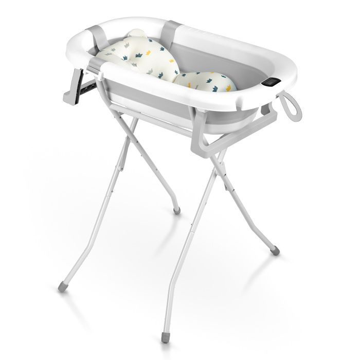 Ricokids Foldable Baby Bathtub - Newborn Insert - Built-in Thermometer - Foldable and Lightweight