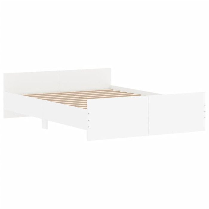 Struttura letto vidaXL con testiera e pediera, bianca, 140x190 cm, 3203782