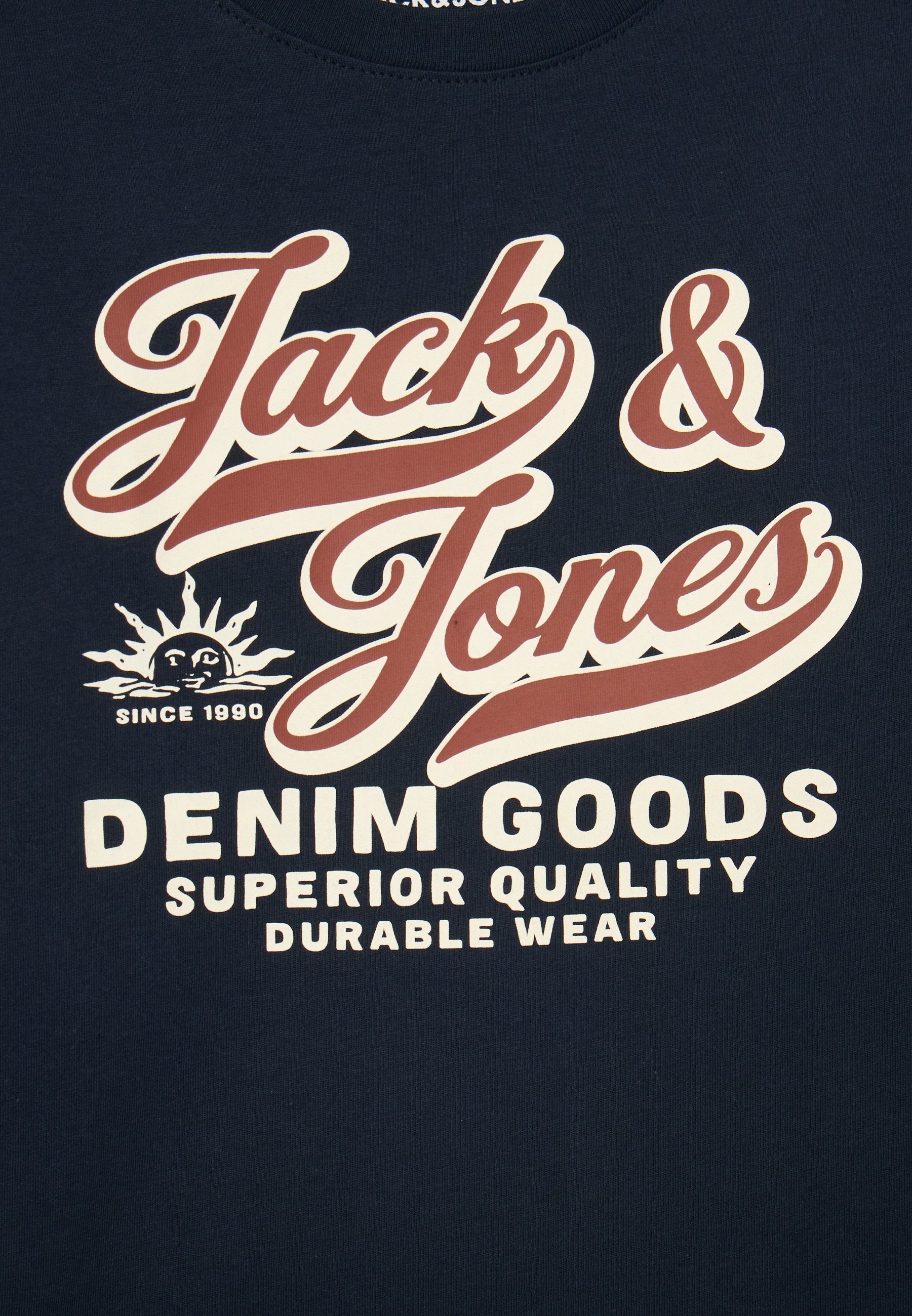 Jack & Jones Junior JJELOGO - Lot de 2 t-shirts à manches longues - Tempête/Ciel de capitaine