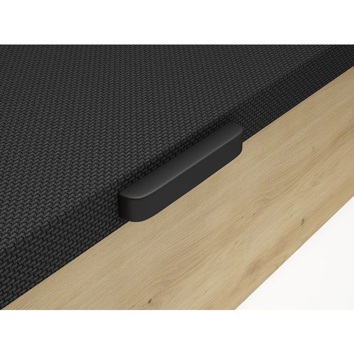 Base de cama con almacenamiento de 160 x 200 cm - Natural claro y negro - NAMOSI by YSMÉE