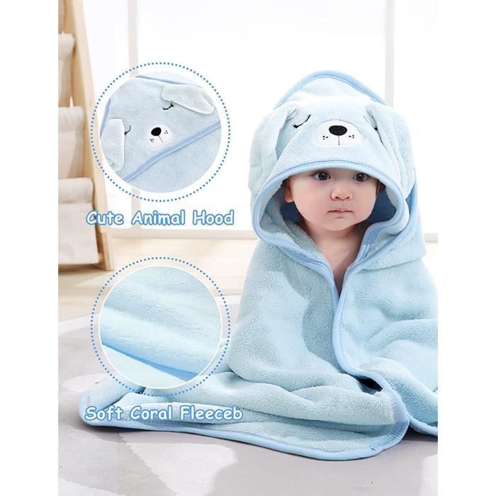 Capa de baño con capucha para bebé de 2 piezas, 80x80 cm, toalla de baño súper absorbente para bebés, toalla de baño para recién nacidos, de 0 a 5 años, diseño de elefante.