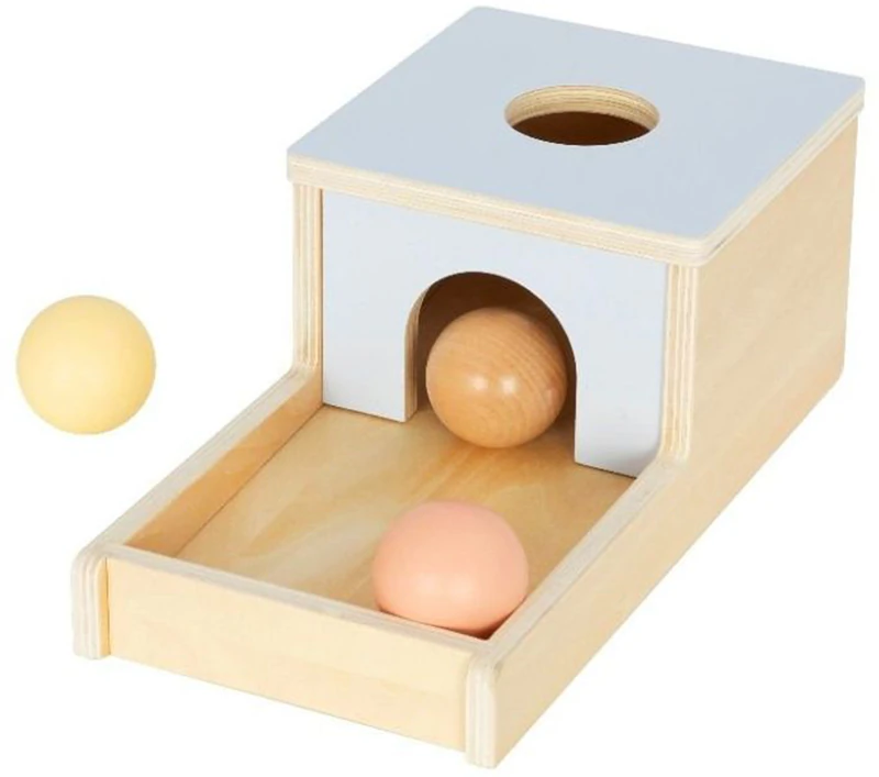 eliNeli Holzbox mit Bällen, pädagogisches Holzspielzeug