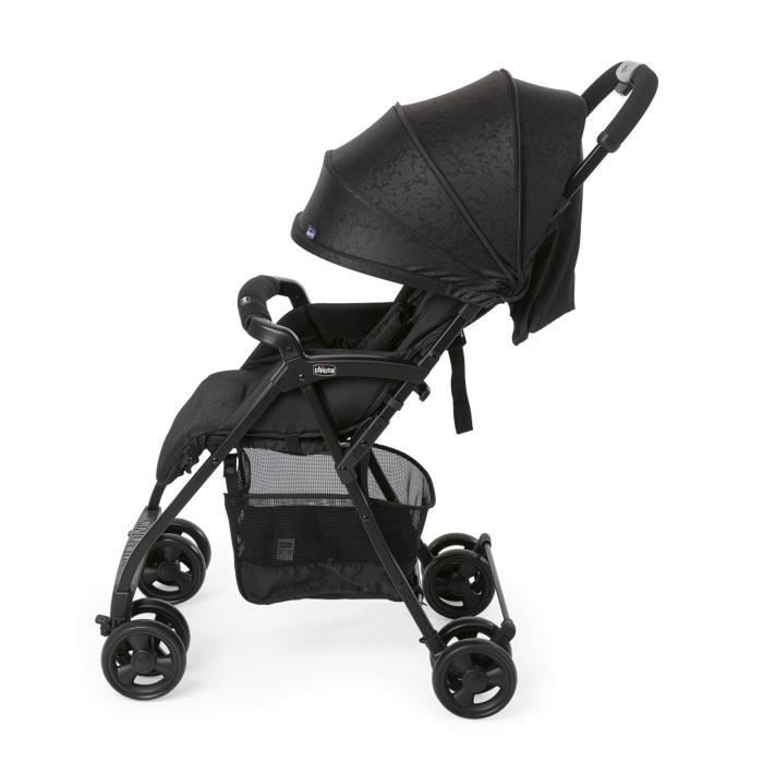Cochecito compacto CHICCO Ohlala 3 - Desde el nacimiento - Hasta 15 kg - Respaldo reclinable - Barra de seguridad - Negro azabache