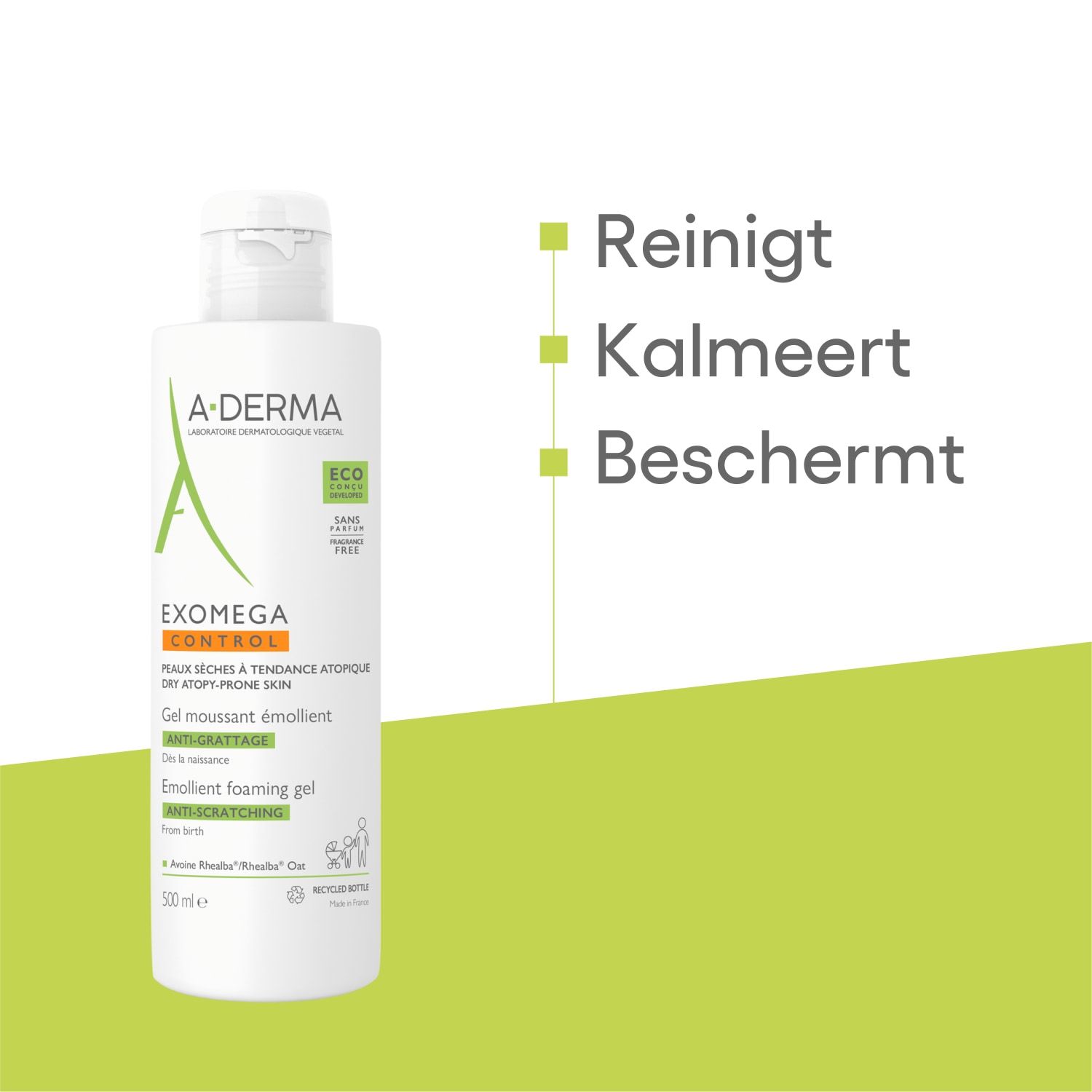 A-DERMA Exomega Control gel za tuširanje, hranjivi pjenasti gel – 500 ml