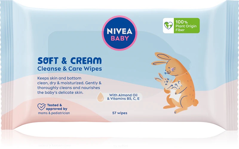 NIVEA BABY Soft & Cream tīrīšanas salvetes