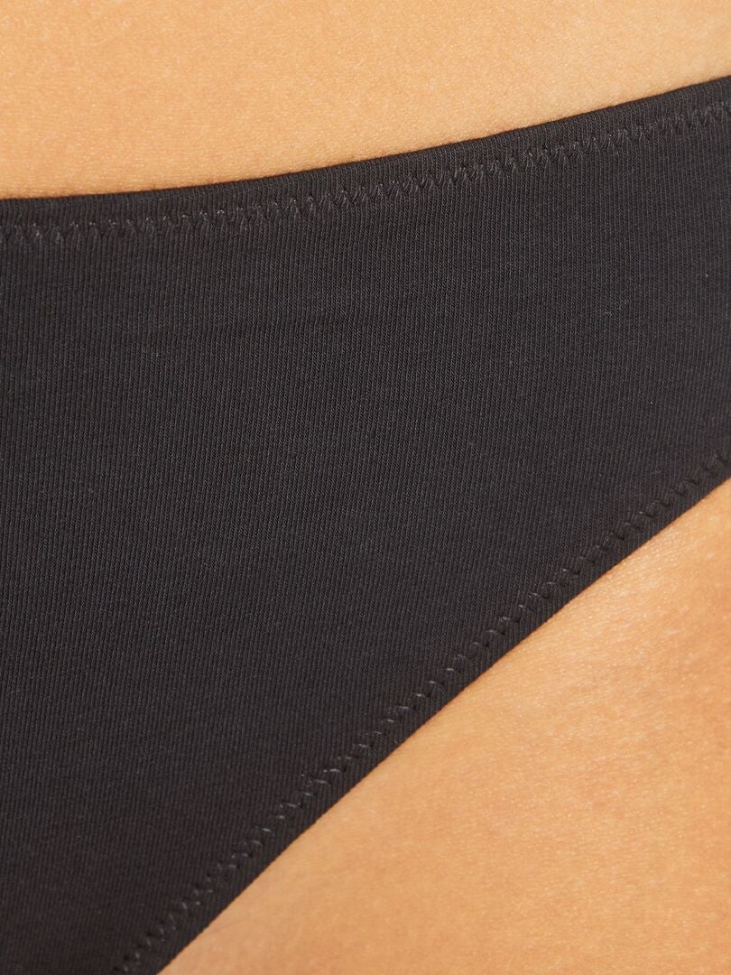 Conjunto de 2 tangas de algodão - pretas