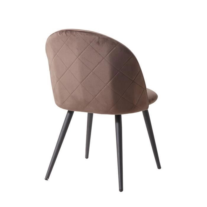 Lot de 4 Chaise de salle à manger en velours Chaise de salon Coussins Doux en Velours Assise(brun)