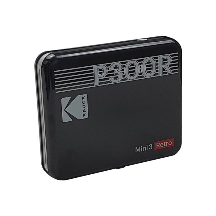 KODAK Mini Retro 2 P300 - Mini Imprimante Bluetooth - Photo carré 7,6x7,6 cm - 8 incluses - Sublimation Thermique 4Pass - Noir