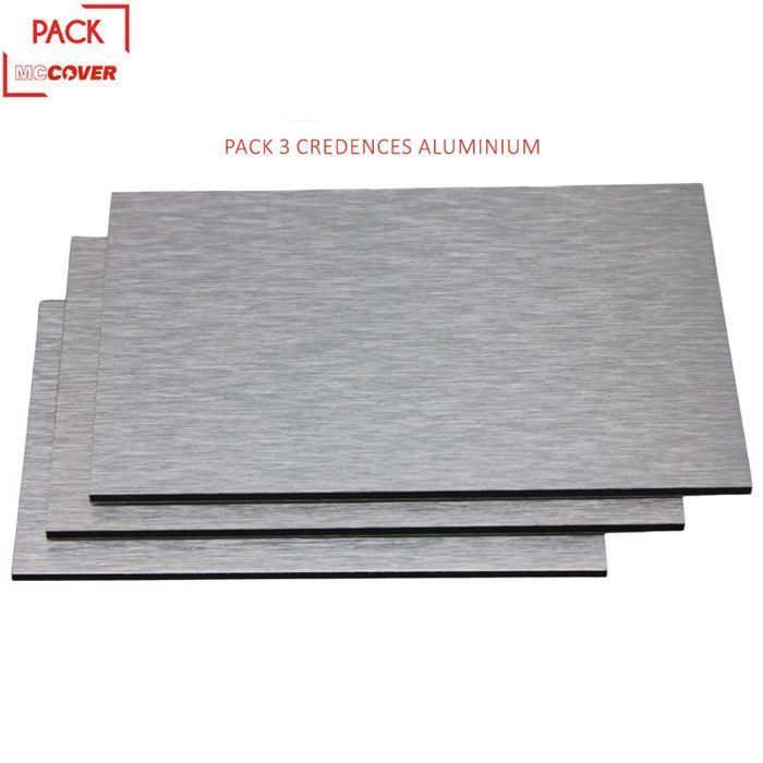 Wendbare Spritzschutzwände – 3er-Set – L: 100 cm – B: 50 cm – T: 3 mm – Gebürstetes Aluminium