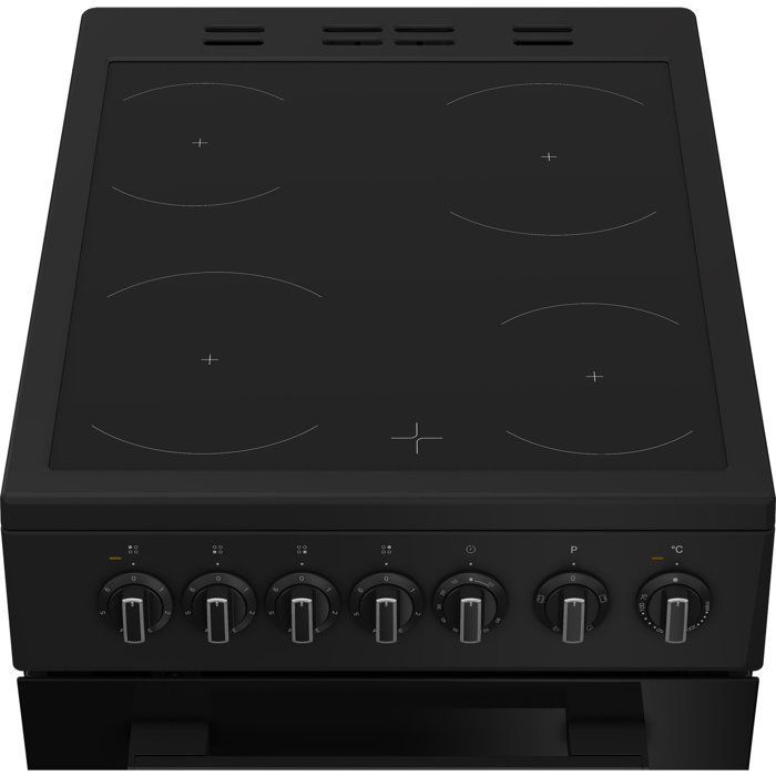 Cuisinière vitrocéramique - INDESIT - I5V3PCB - 4 foyers - 7700 W -  L50 cm - Noir