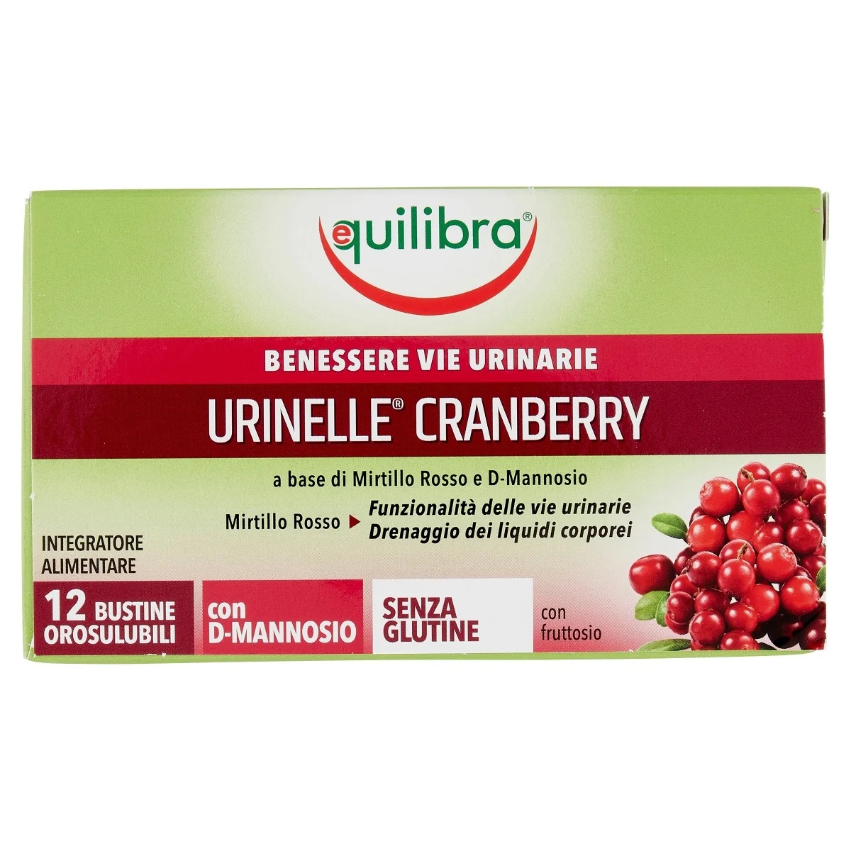 EQUILIBRA Equilibra Urinel Cranberry 12 oraal dispergeerbare sachets Preventie van blaasontsteking