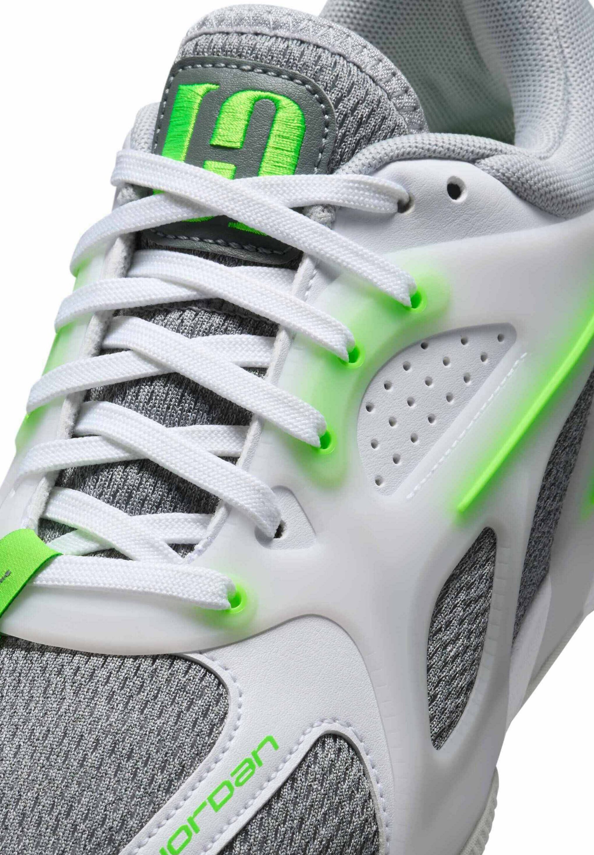 Jordan JORDAN HEIR - Scarpe da basket - vela verde elettrico bianco grigio lupo
