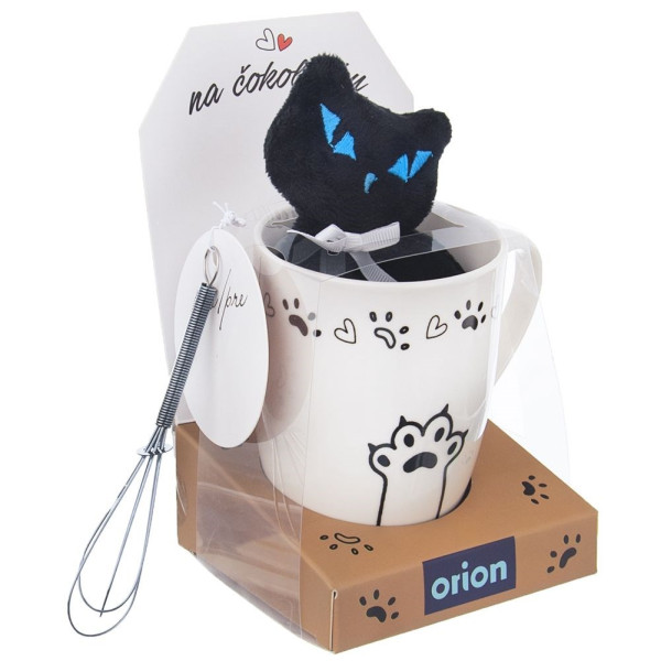 Kubek z maskotką i mieszadełkiem ceramiczny 350 ml 3 el.