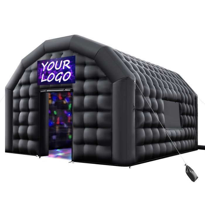 Carpa hinchable para fiestas VEVOR - 5,4 x 5 x 4,25 m - Carpa hinchable cúbica - Discoteca/Club - 2 ventanas