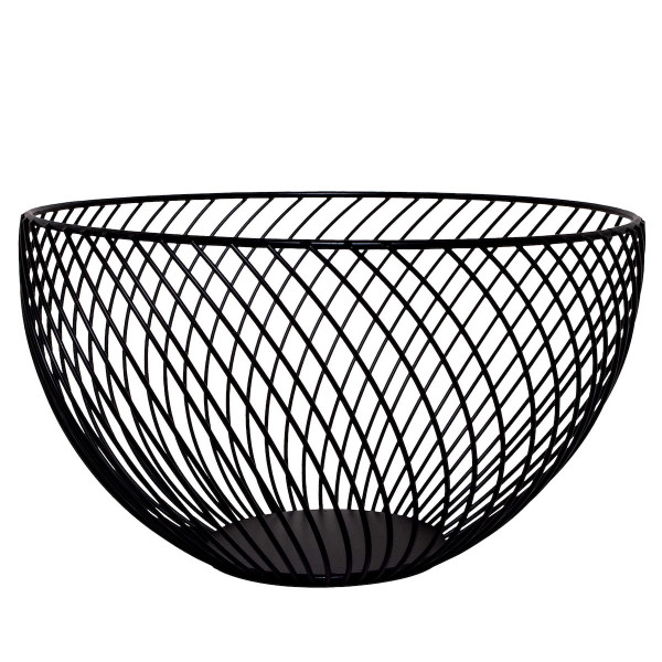 Kosz na owoce, koszyk metalowy 25x15 cm czarny