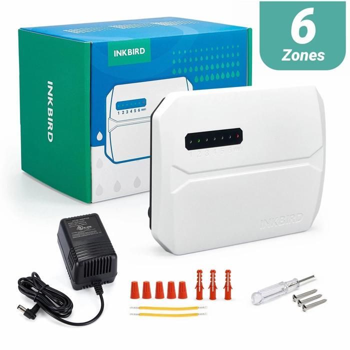 INKBIRD 6-Way WiFi Irrigation Controller, Smart Timer for Automatic Watering, LCD Screen, APP Control and Settings