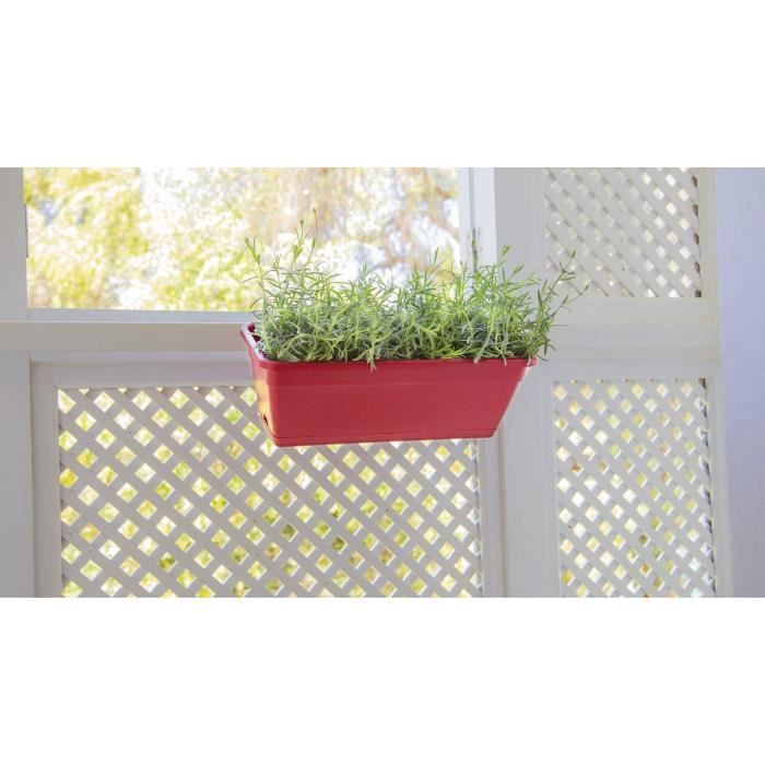 ARTEVASI VENEZIA Pflanzkasten-Set mit Wasserreservoir - Anthrazitgrau - 10 l - 49 x 19,5 x 16,6 cm -