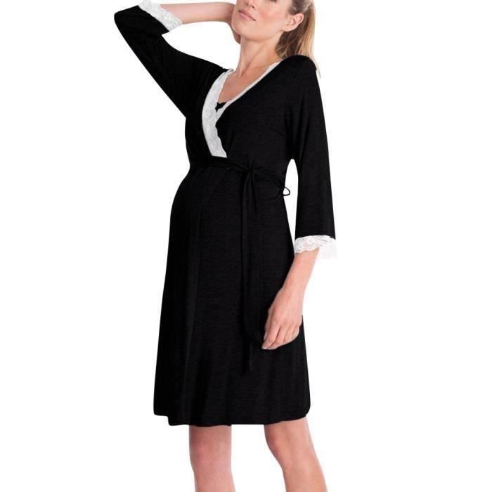 Pijama de bebé de manga larga con encaje para enfermera de maternidad de Funmoon para mujer