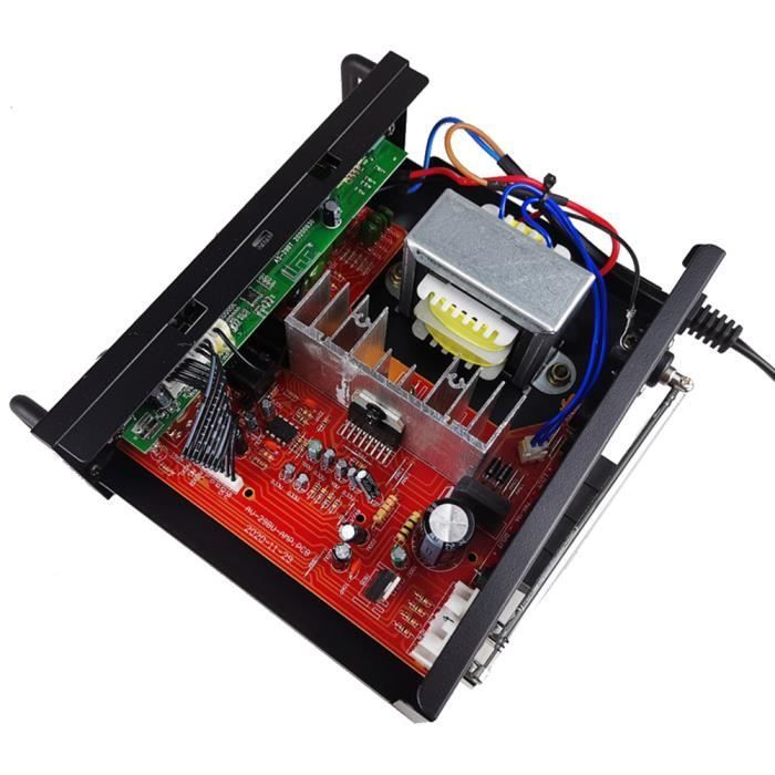 Amplificador Bluetooth de 600 W y 2 canales, amplificador de potencia estéreo de audio HiFi con USB, radio FM y control remoto (enchufe europeo).