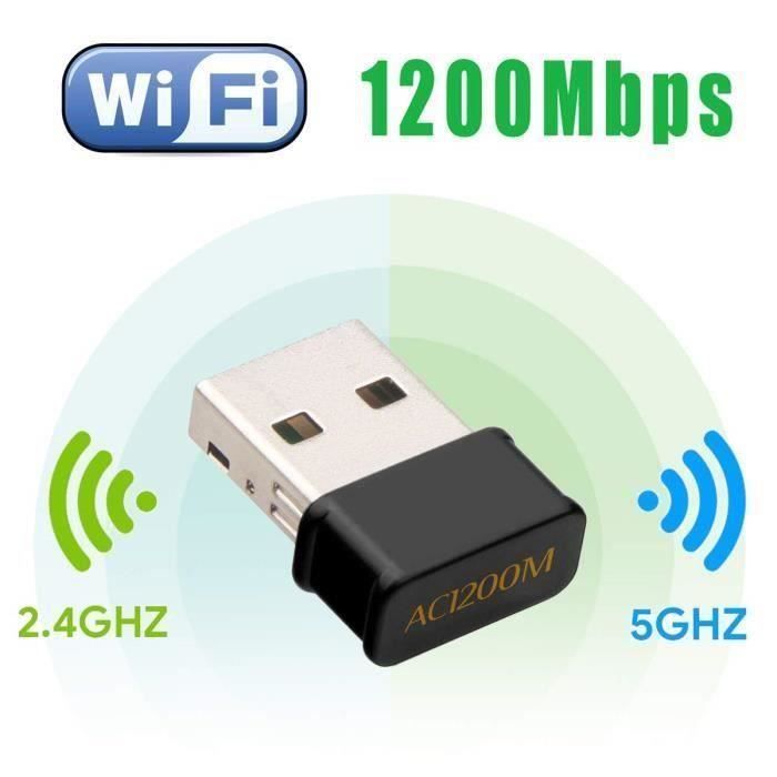 GZ* Letouch Mini USB WiFi Adapter 1200 Mbps WiFi Dongle AC Dual Band, WiFi Wireless Adapter Compatible with Windows