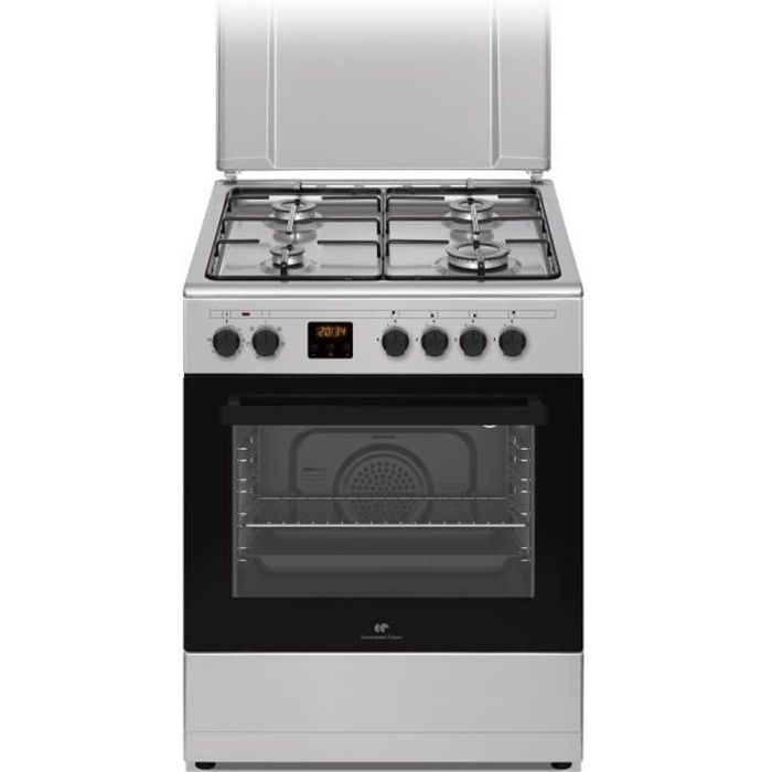 Cucina a gas CONTINENTAL EDISON CECG60FCS1 - 4 fuochi - L59,8 x P61 x H83 cm - Argento