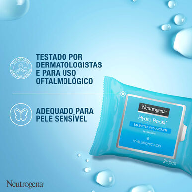 Neutrogena Hydro Boost -kasvojenpuhdistuspyyhkeet, hyaluronihappoa sisältävät kasvojenpuhdistuspyyhkeet, 2 x 25 kpl.