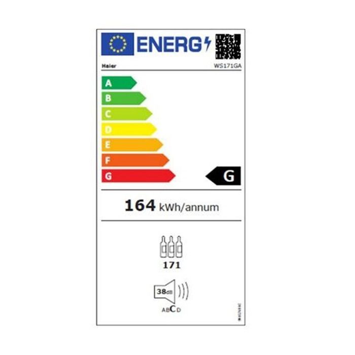 HAIER WS171GA – Weinkeller zur Reifung – 171 Flaschen – Freistehend – A – B 59,5 x H 185 cm – Schwarz